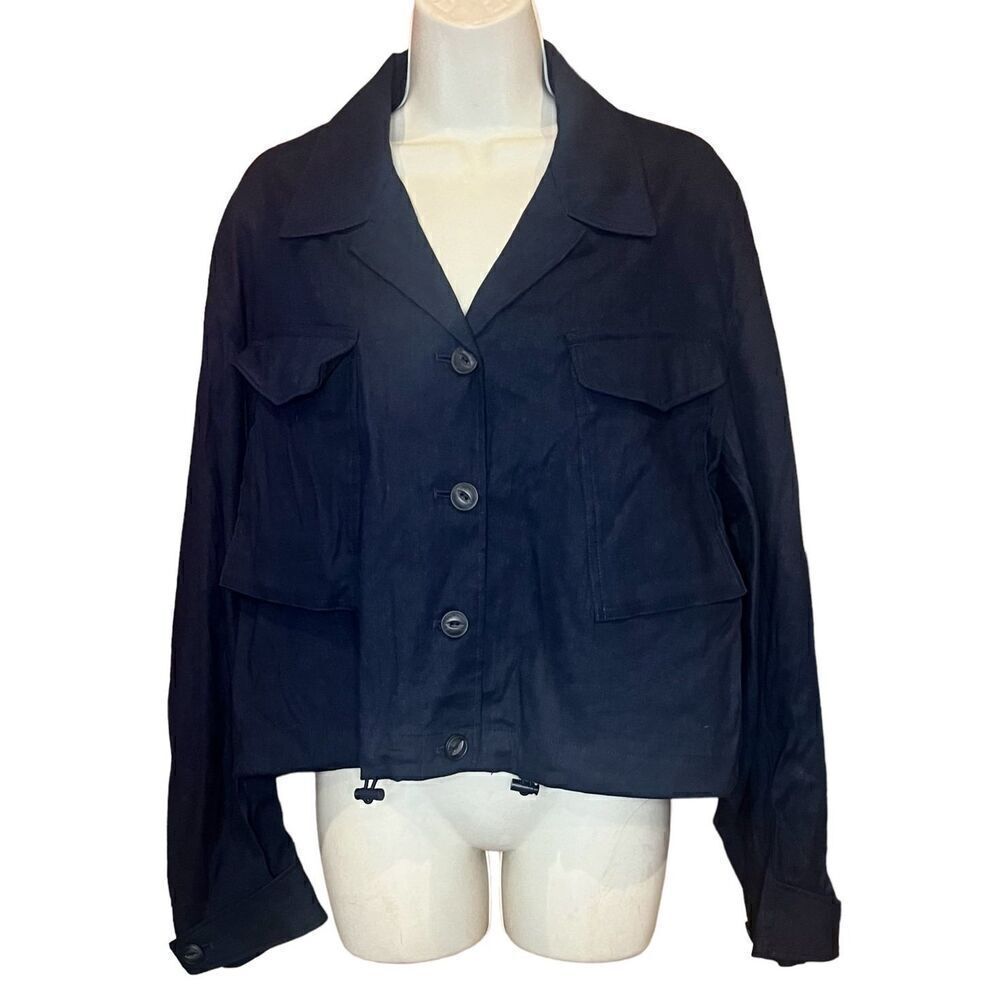 Rag & Bone Piper Linen Jacket In Navy Nwot Size Xl - image 6